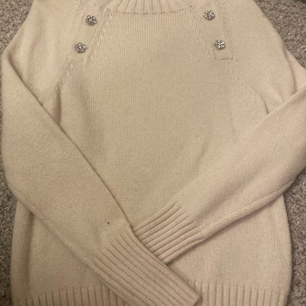 J. Crew Cream Sweater with Button Details